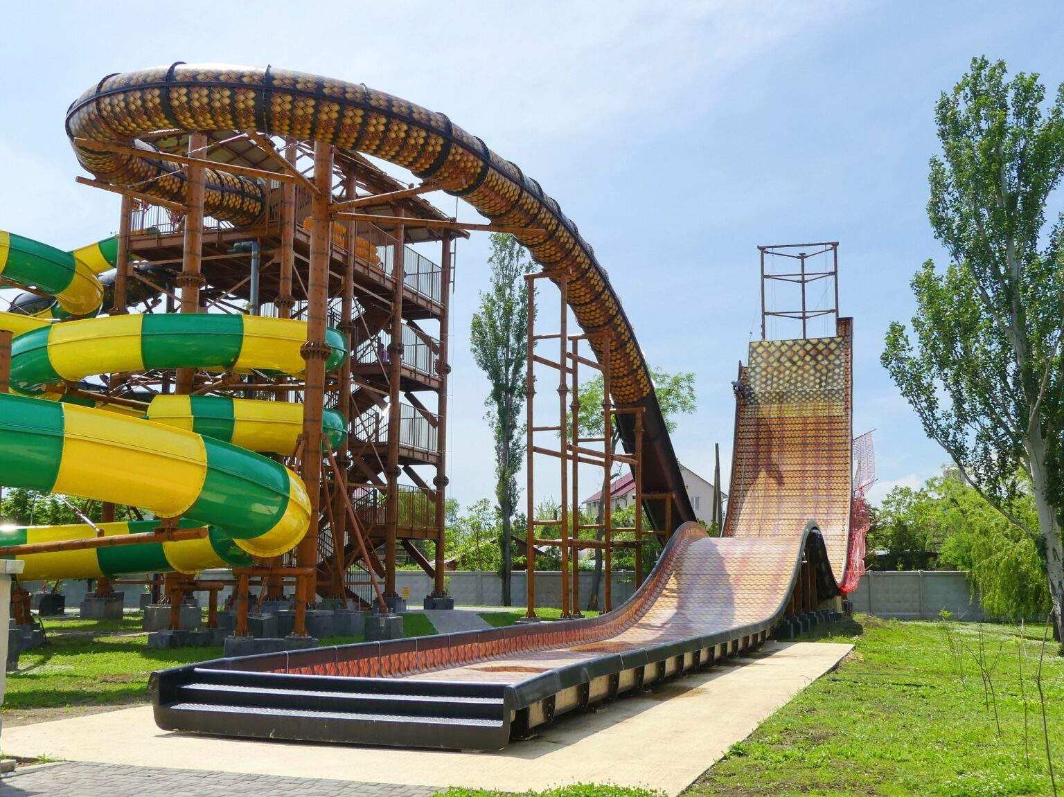 Waterpark is an entertainment complex that has the infrastructure for water games and attractions su