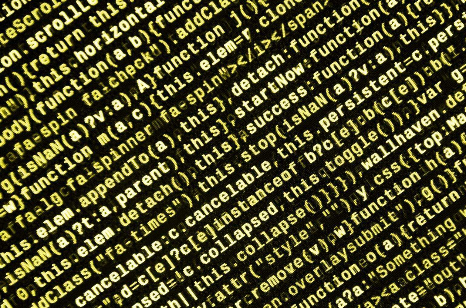 JavaScript code in text editor