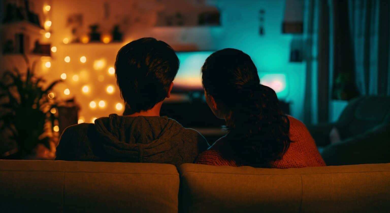 Couple watching TV