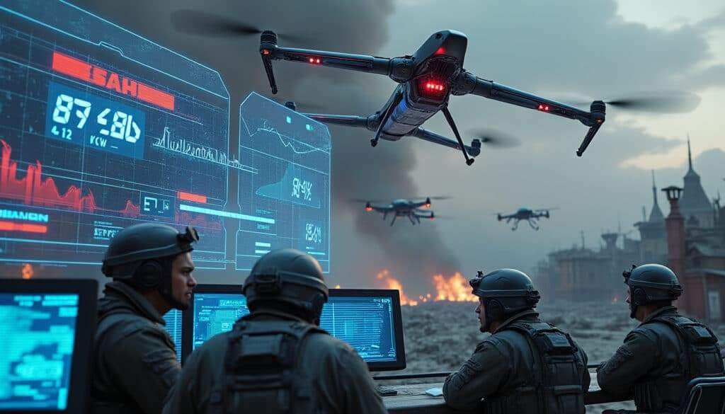 découvrez comment l'intelligence artificielle transforme le paysage des conflits armés en augmentant la létalité des guerres de drones. analyse des implications de ce phénomène déjà en cours et des enjeux éthiques qui en découlent.