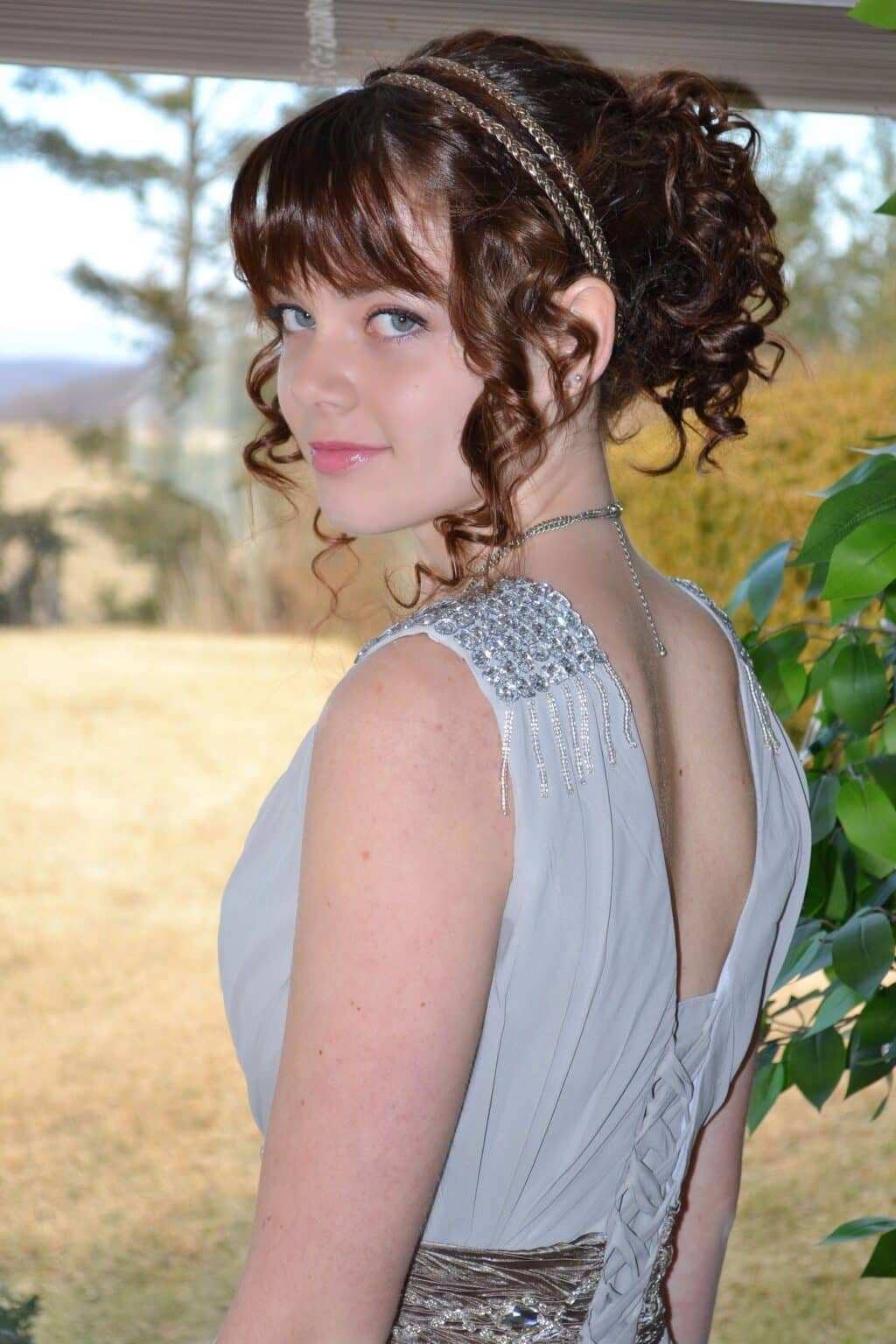 Young girl female lady dressed up in a costume as Rose from Titanic or any Gibson Girl