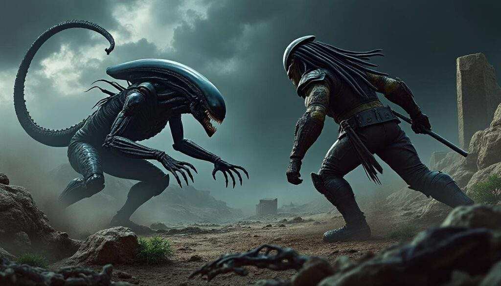 plongez dans dimanche de sauvegarde #2 : découvrez un affrontement épique entre aliens et predator, deux légendes de l’horreur, dans une lutte sans merci pour la survie et la terreur.