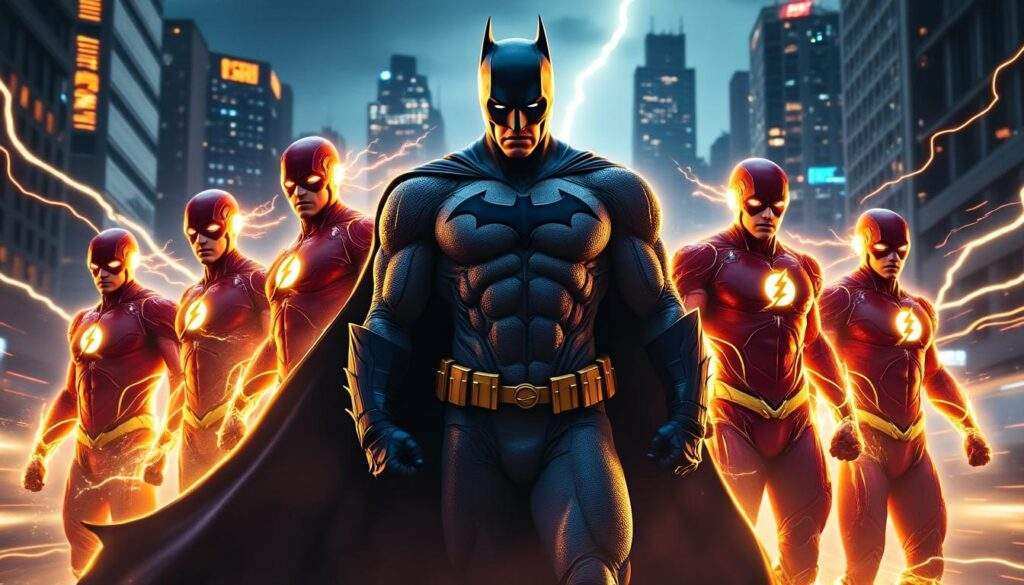 découvrez le nouveau film batman de l'univers dc où les héros emblématiques, dont flash, se réunissent pour une aventure palpitante pleine d'action et de suspense.